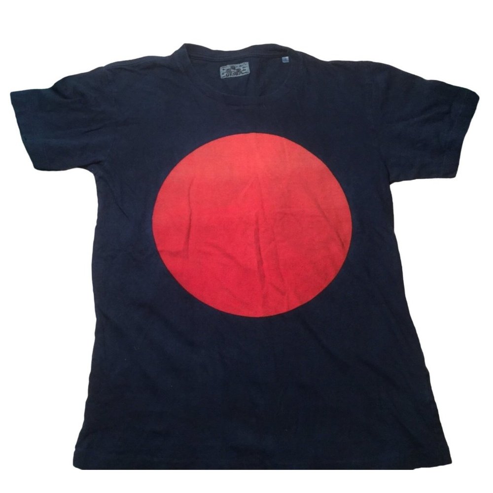 Vintage 90s Japanese Okura Tee Indigo Dye Single Stitch Rising Sun Size Small SM